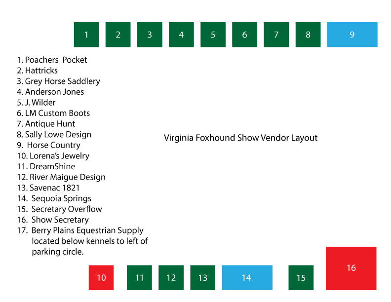 vendor booth layout for Virginia Foxhound Show