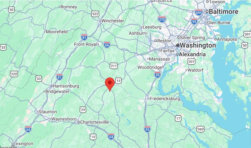 Map showing location of 2027 annual meeting