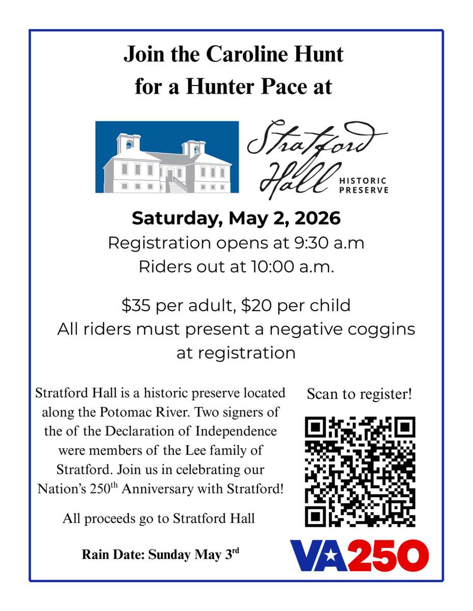 Flyer for hunter pace May 3
