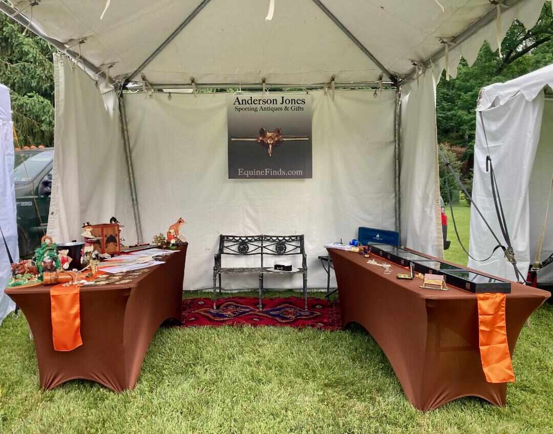 Anderson Jones Sporting Antiques booth display at Virginia Hound Show
